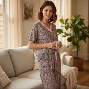 Pink Animal Print PJ Set